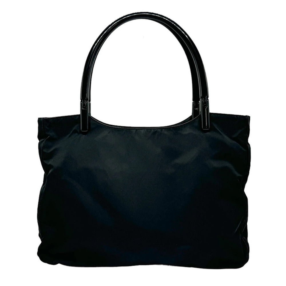 Prada Tessuto tote bag black body rolled handles